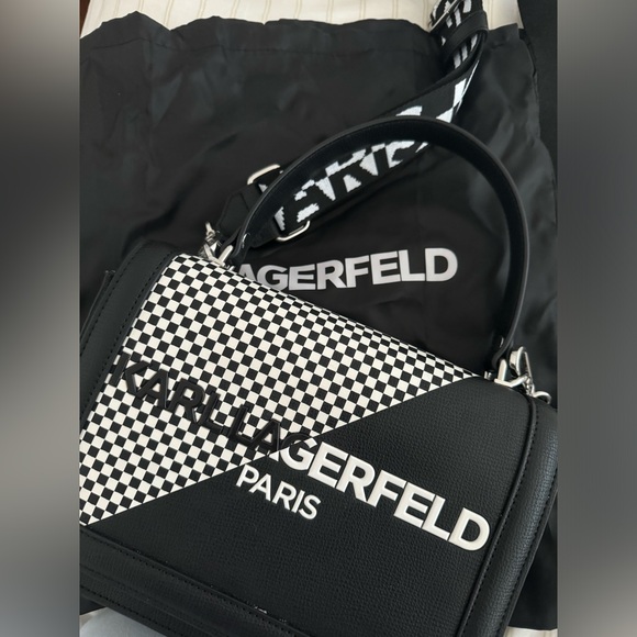 NWOT Karl Lagerfield Crossbody Checkered Purse - Picture 11 of 11